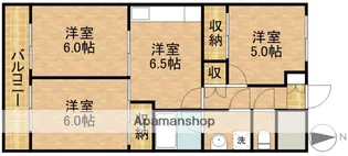 テスコム西伊場コーポ北棟【3階】の間取り
