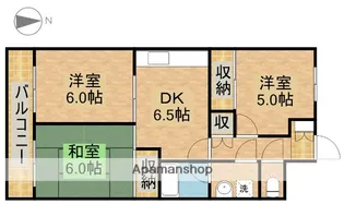 テスコム西伊場コーポ北棟【2階】の間取り