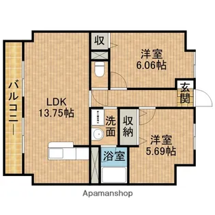 GRANP【404号室】の間取り