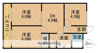 リバティハウス天王【3階】の間取り