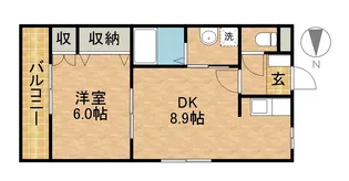 ムーンレインボー【201号室】の間取り