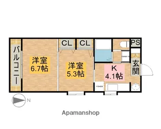 ブランロジュマン【2階】の間取り