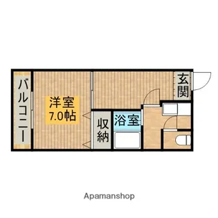 アメニティセゾン菊川【202号室】の間取り