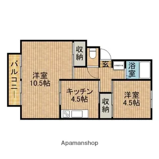プレジールオオクラB【2階】の間取り