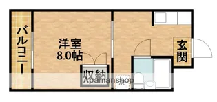 1DKの間取り画像