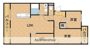 フローラ蜆塚Ⅲ【304号室】の間取り