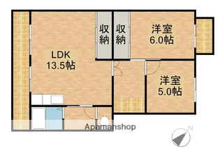 サンヒルズ藤B【1階】の間取り