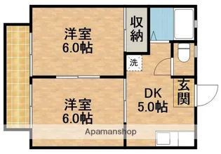 コーポサンエースA【102号室】の間取り