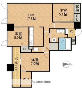シティタワー浜松【12階】の間取り