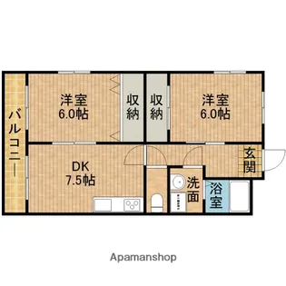 プレステージプチメゾン【2階】の間取り