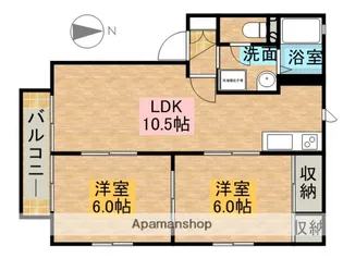 コーポワカヒガシⅡ【205号室】の間取り