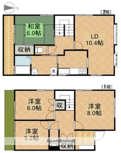 静岡県浜松市中央区東伊場1丁目【テラスハウス】の間取り