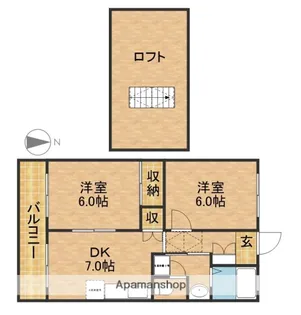 カナディアンハイツ【202号室】の間取り