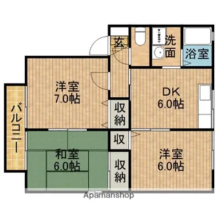 レディーバード【2階】の間取り