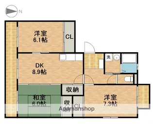 エクレールA【3階】の間取り