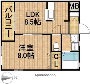 ハーヴェスト半田山【302号室】の間取り