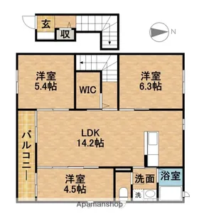 MELROSECOURTⅠ【2階】の間取り