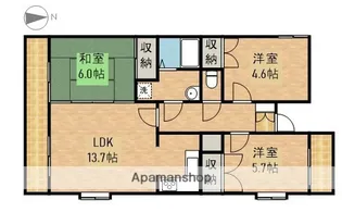 小倉広沢マンション【103号室】の間取り