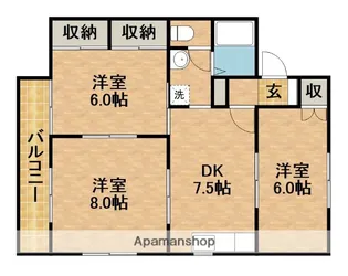 セジュールオクダA【2階】の間取り