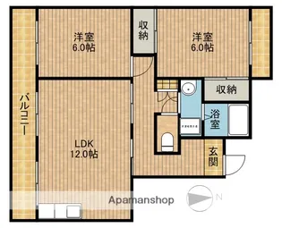 キーミハイツA棟【2階】の間取り