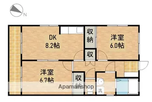 マンションアピカ【2階】の間取り