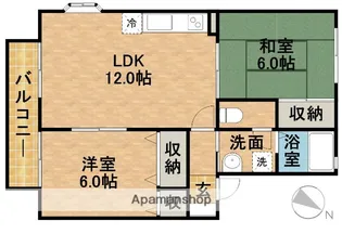 ヴィラ サザンクロスG【2階】の間取り