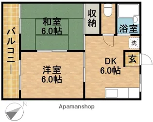 デーリーハイツC【202号室】の間取り