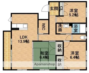 クレール【102号室】の間取り