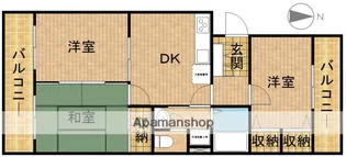 リバティ中島弐番館【302号室】の間取り