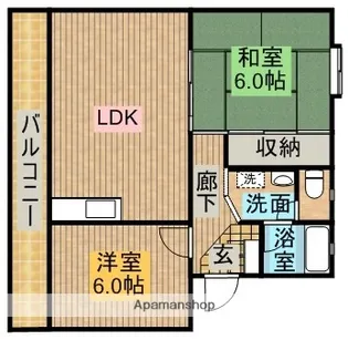 ヴィラコンフォート下俣南【1階】の間取り