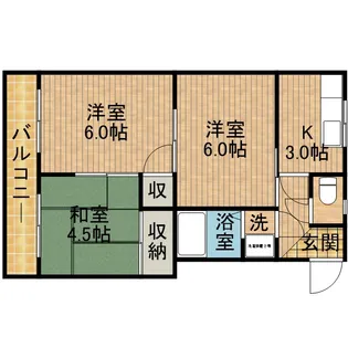 ホワイトハイツオオカ【2階】の間取り