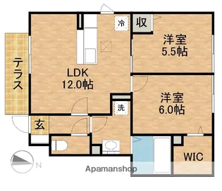 レセンテB【1階】の間取り