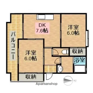 コーポフォーリーフA【2階】の間取り