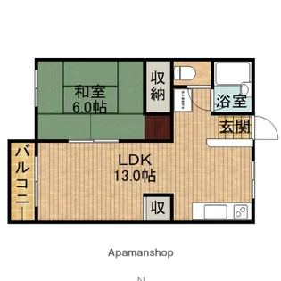 リバーサイドI【2階】の間取り