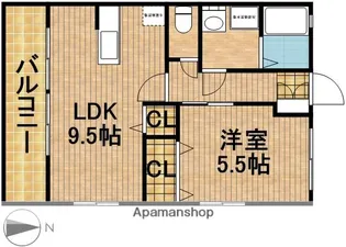 R−サンハイム【1階】の間取り