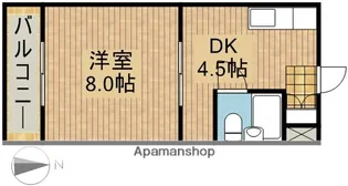 アプリコットハウスⅠ【305号室】の間取り