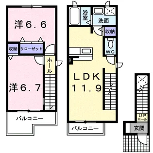 ウエストパレスⅡ【2階】の間取り