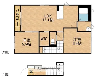 シャルマンA【2階】の間取り