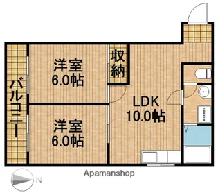 カトレアコーポ【2階】の間取り