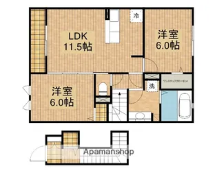 新棒屋第一城北ハイツ【2階】の間取り