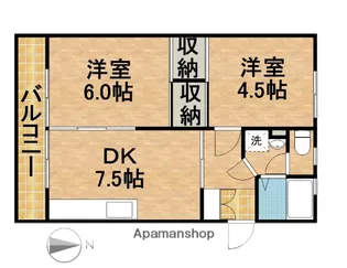 サンハイム幸【4階】の間取り