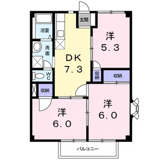 高台ビューハイツ【1階】の間取り