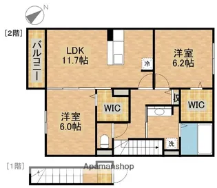 ALBA GLANDE B【2階】の間取り