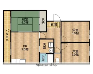 カームヒルズN【102号室】の間取り