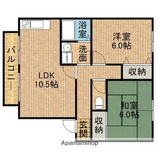 ブランシュールⅡB【101号室】の間取り