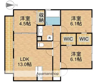 LA CASA南浅田【2階】の間取り