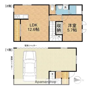 ガレージハウス浜松S棟【S1号室】の間取り