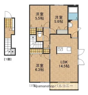 MASTTOWN愛野南B【2階】の間取り