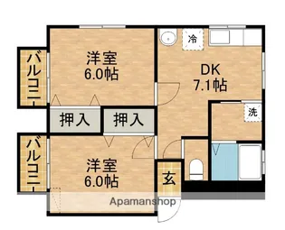 コーポ白川C【202号室】の間取り