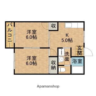サントピアB【201号室】の間取り